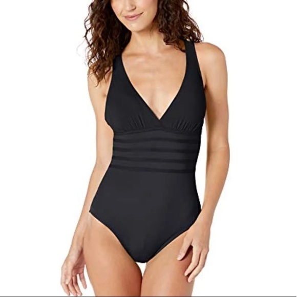 La Blanca Standard Island Goddess Multi Strap Cross Back One Piece Swimsuit - Picture 1 of 14